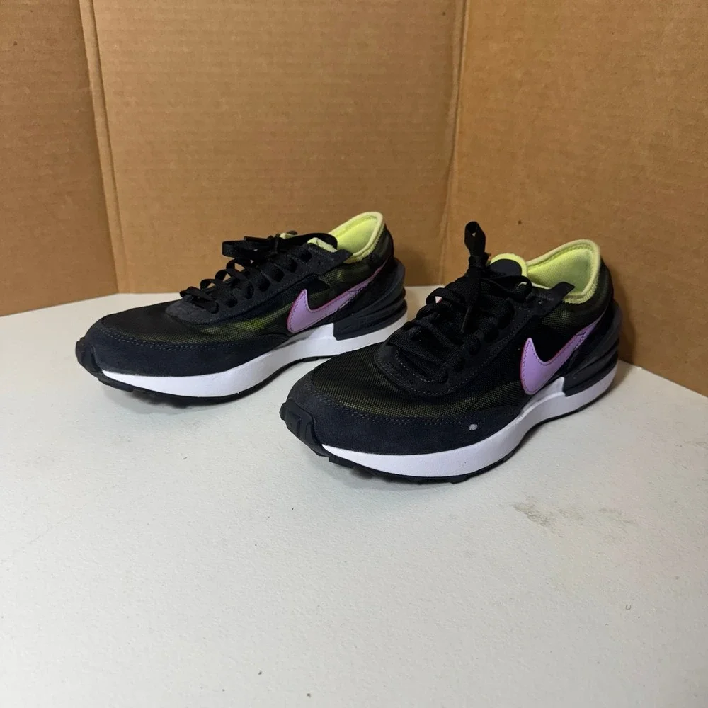 Nike Waffle One‎ shoes 'Light Lemon Twist Lilac' DC0481-002 boys 6.5Y Sneakers